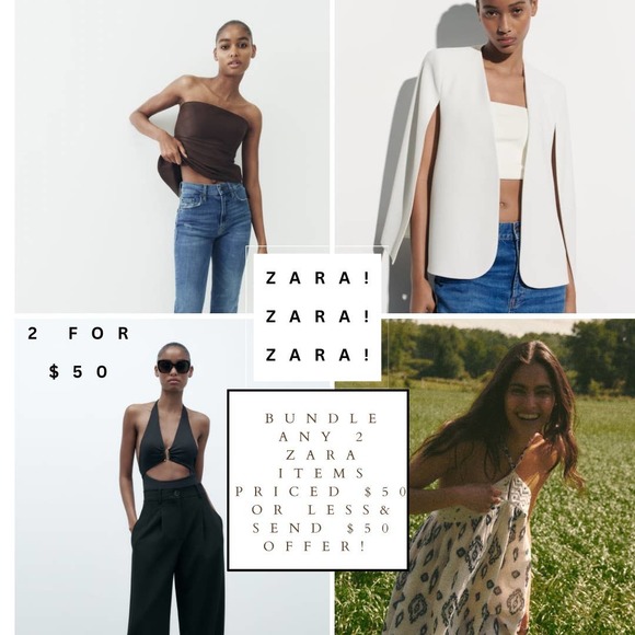 ZARA Women High waisted Cream Pants size L NWT - Picture 2 of 16